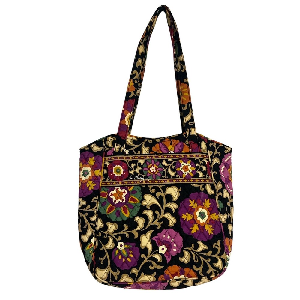 Vera Bradley Quilted Multicolored Suzani Pattern Shoulder Tote 10.5" x 4" x 11.5